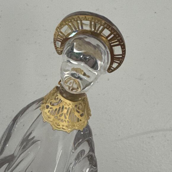 VTG GORHAM Lead Crystal MARY Nativity Figurine Replacement 24K GOLD PLATED Trim - Picture 6 of 9